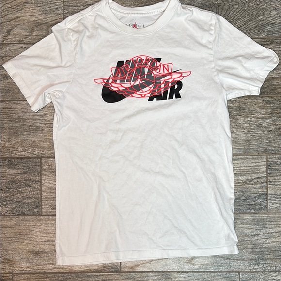 Jordan Other - Jordan White Tee with Red And Black Logo